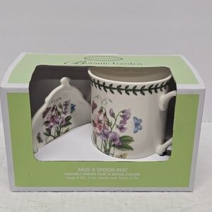 PORTMEIRION Botanic Garden Sweet Pea Mug & Teapot Spoon Rest NEW
